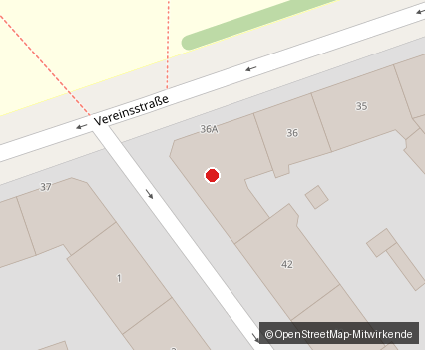 Karte: Vereinsstraße 36a – Klick öffnet interaktive OSM-Karte